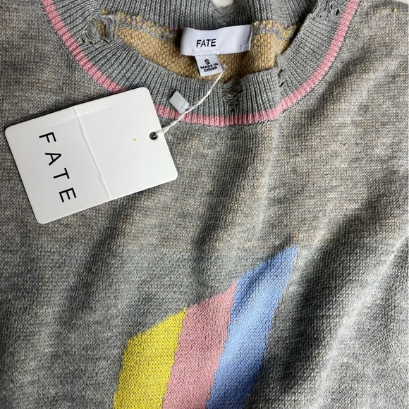 Fate lighting bolt distressed sweater small 
NWT - Picture 3 of 8